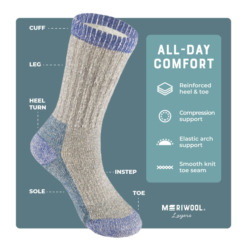 MERIWOOL Merino Wool Kids Hiking Socks for Children 3 Pairs - Image 3